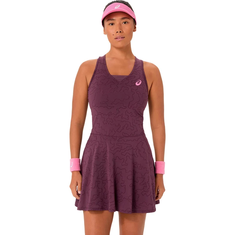 Match Jacquard Kleid Damen - weinrot