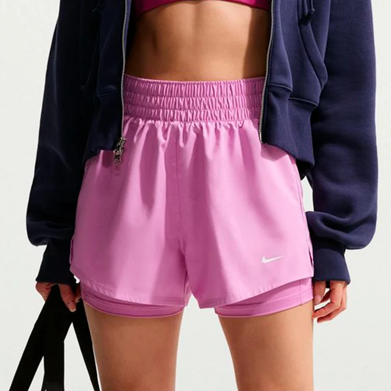 Dri-Fit One High Rise 2in1 3in Shorts Damen - flieder, weiß