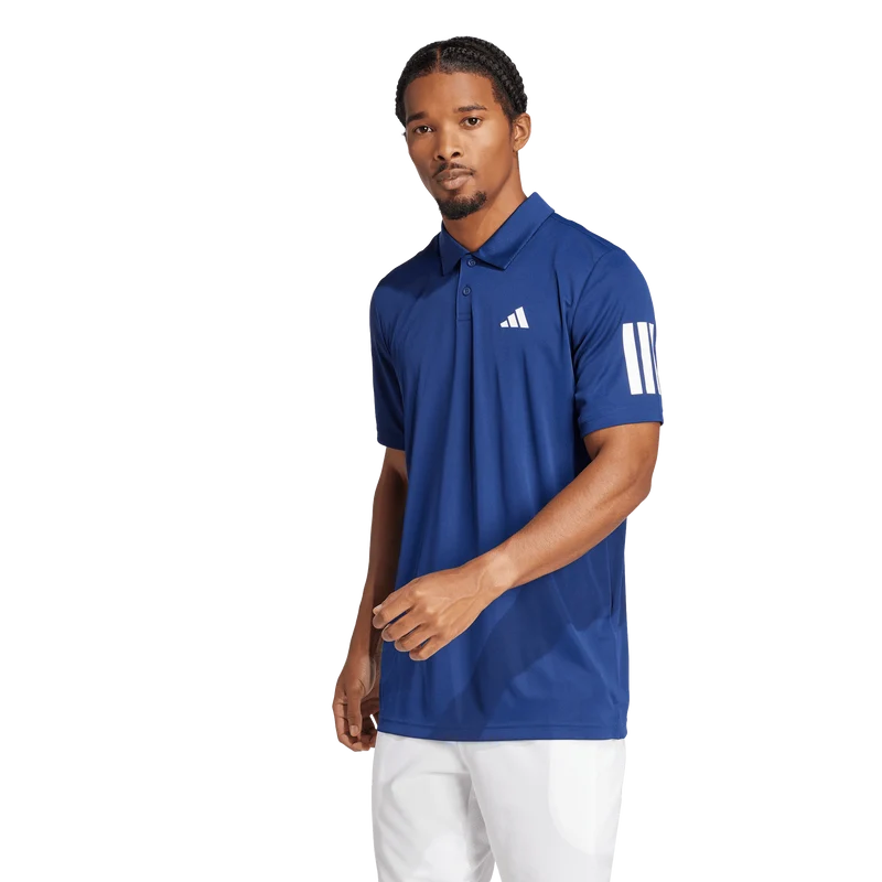 Adidas Men's Club 3 Stripe Polo - Dark Blue
