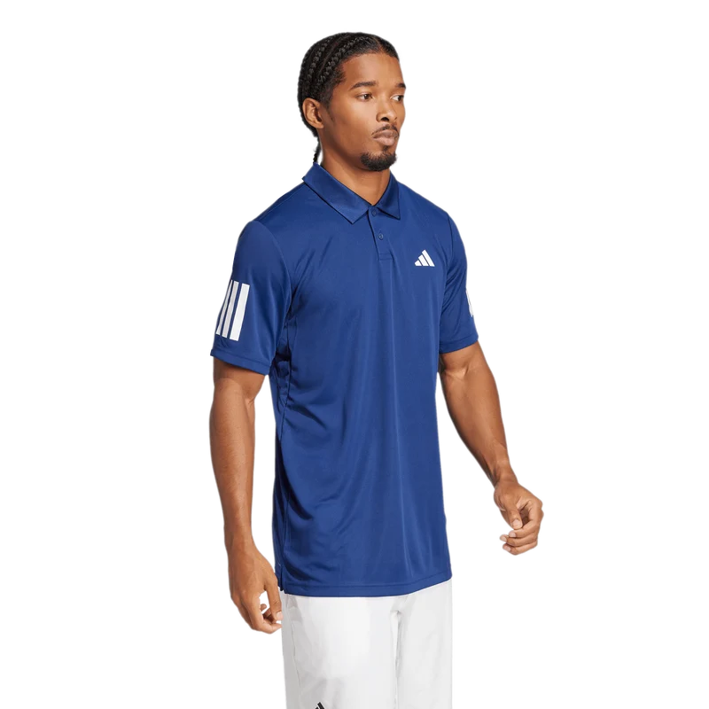 Adidas Men's Club 3 Stripe Polo - Dark Blue