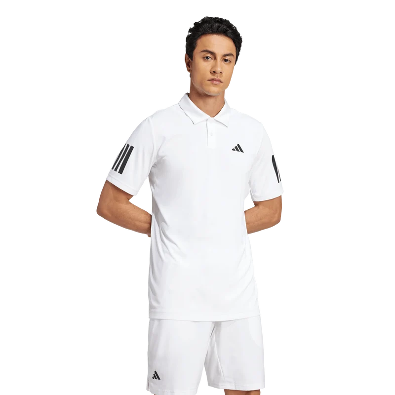 Adidas Men's Club 3 Stripe Polo - White