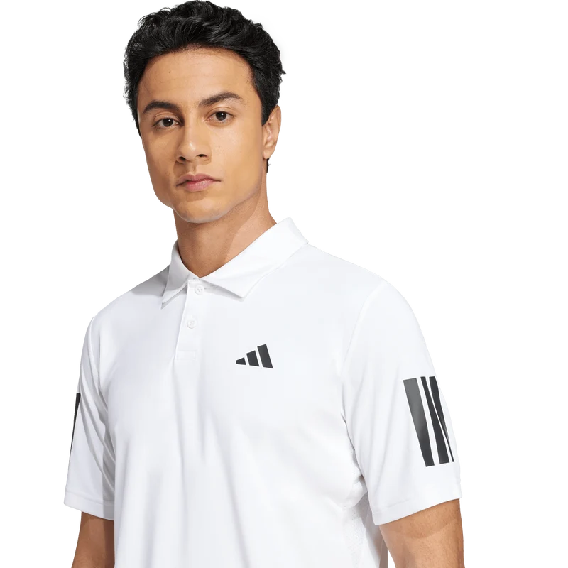 Adidas Men's Club 3 Stripe Polo - White