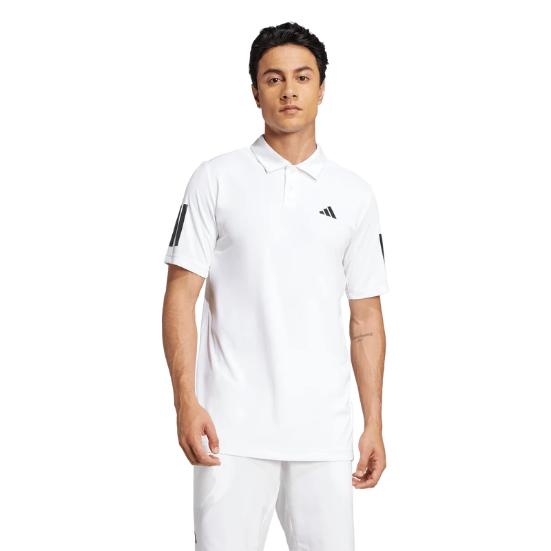 Adidas Men's Club 3 Stripe Polo - White
