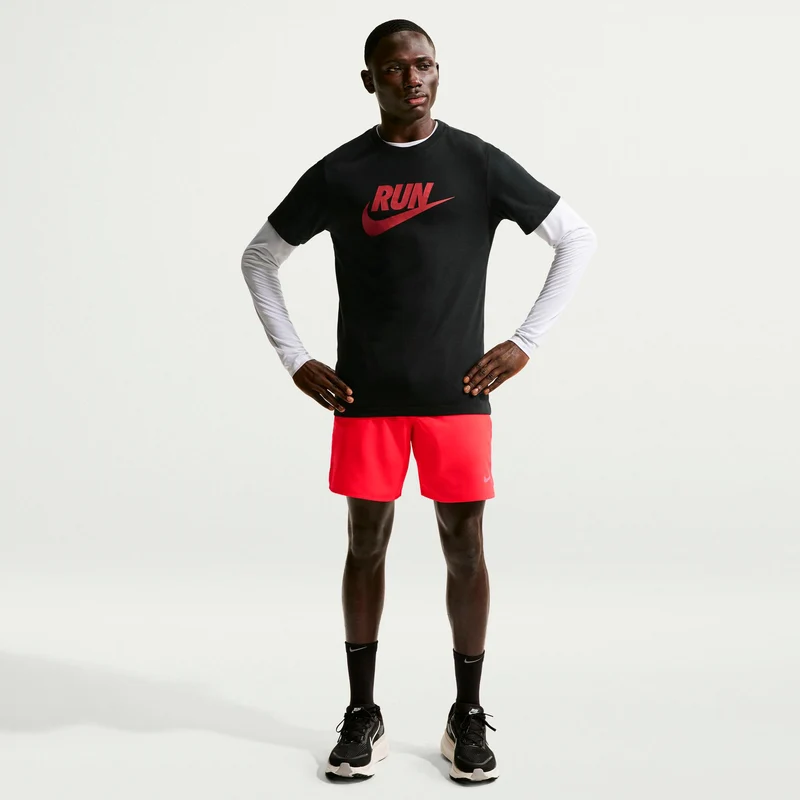 Run Swoosh Laufshirt Herren - schwarz, rot