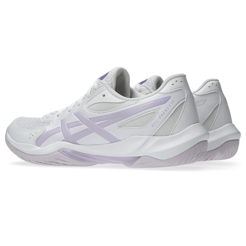 Asics Women's Gel Rocket 12 Indoor Court Shoes White Dahlia