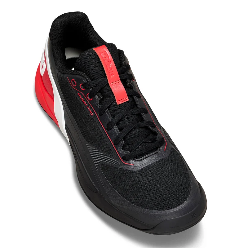 Wilson Men's Rush Pro 5 Padel Shoes Black Infrared