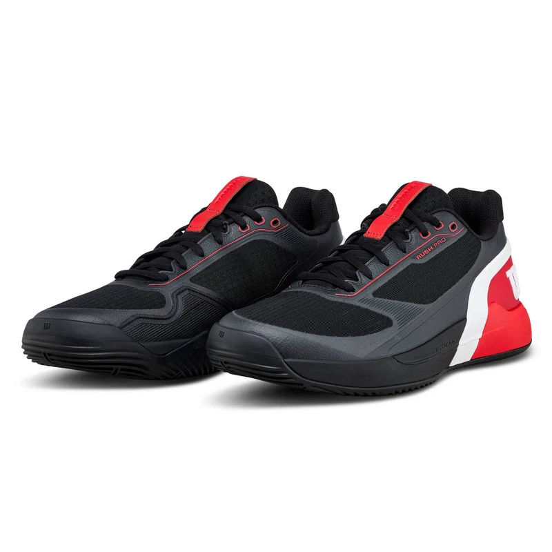 Wilson Men's Rush Pro 5 Padel Shoes Black Infrared