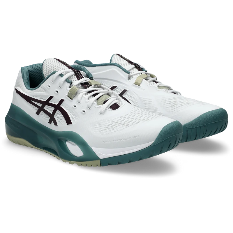 Asics Men's Gel Resolution X Tennis Shoes White Dark Aubergine