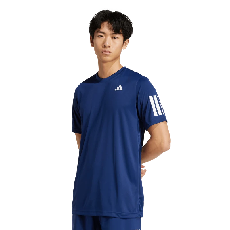 Adidas Men's Club 3 Stripe Tee - Dark Blue