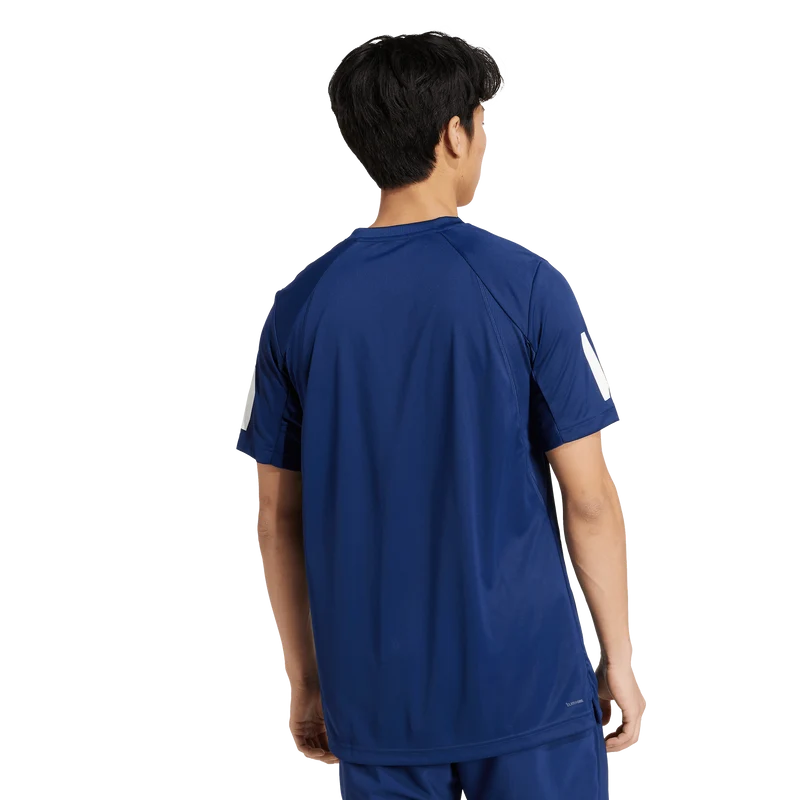 Adidas Men's Club 3 Stripe Tee - Dark Blue