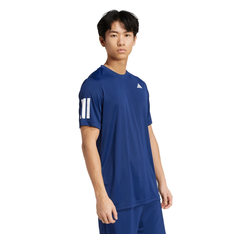 Adidas Men's Club 3 Stripe Tee - Dark Blue