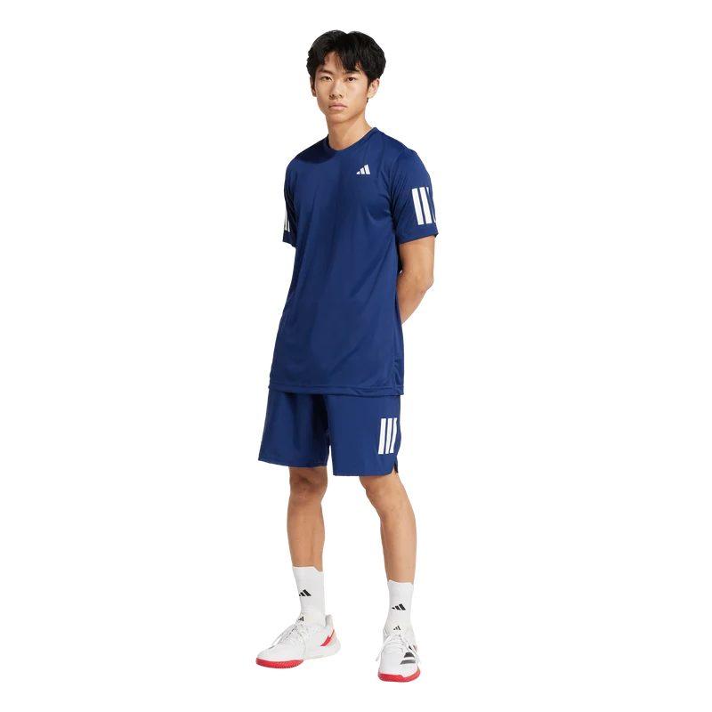 Adidas Men's Club 3 Stripe Tee - Dark Blue