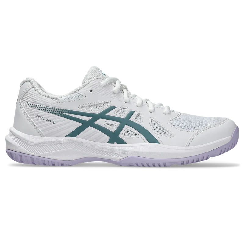 Asics Women's Upcourt 6 Indoor Court Shoes White Foggy Teal
