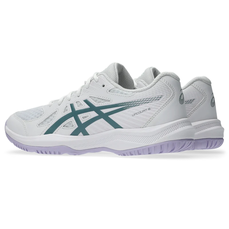 Asics Women's Upcourt 6 Indoor Court Shoes White Foggy Teal