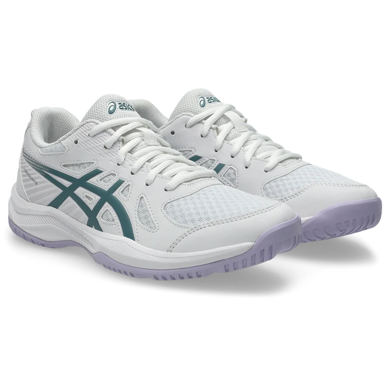 Asics Women's Upcourt 6 Indoor Court Shoes White Foggy Teal