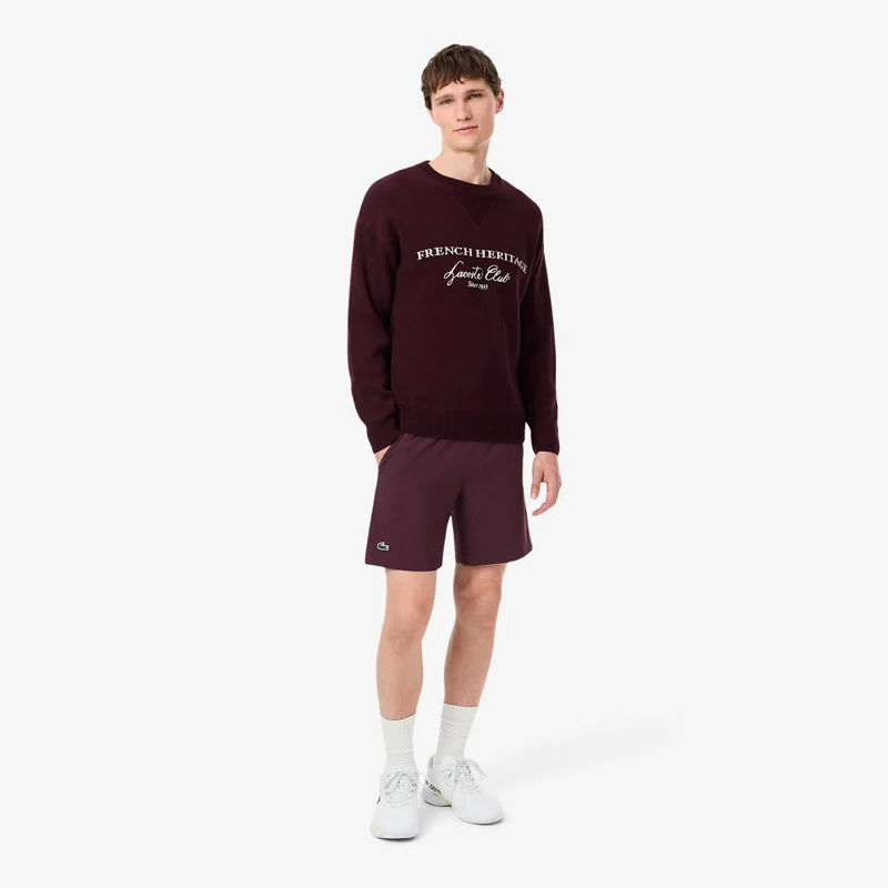 Shorts Herren - dunkelrot, weiß