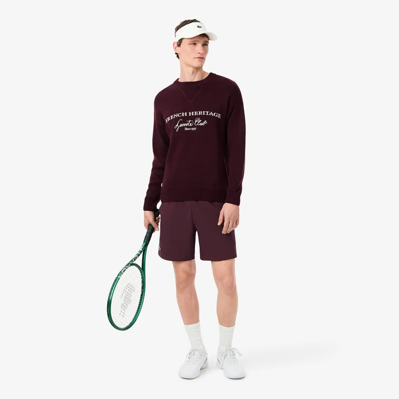 Shorts Herren - dunkelrot, weiß