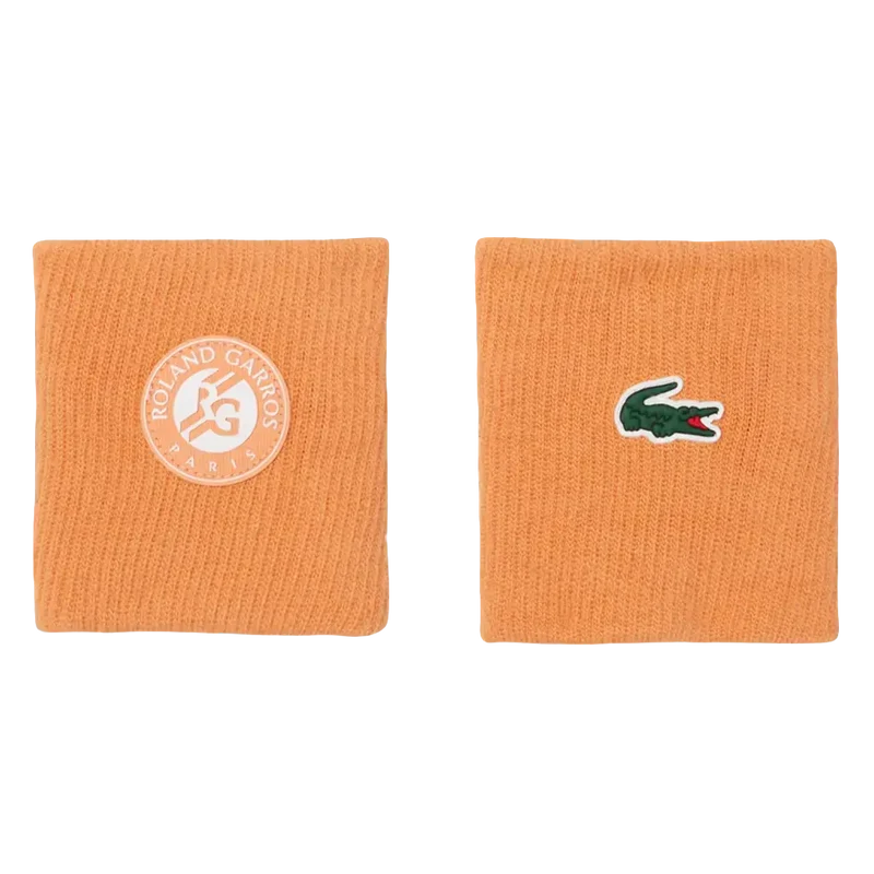 Muñequera Lacoste Roland Garros Naranja 2026 (Pack x2)