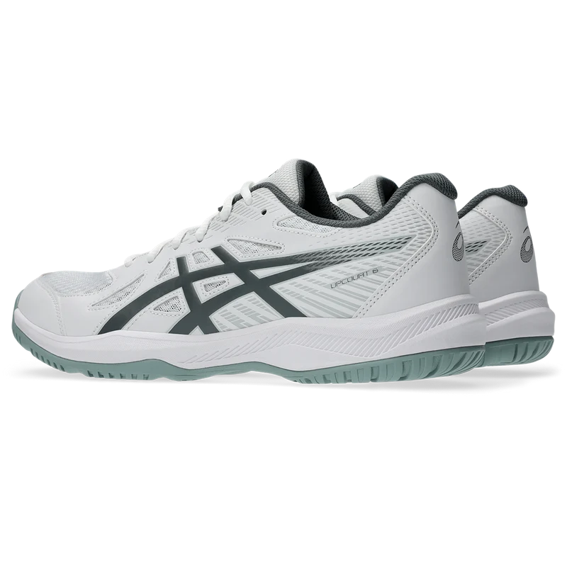 Asics Men's Upcourt 6 Indoor Court Shoes White Steel Grey