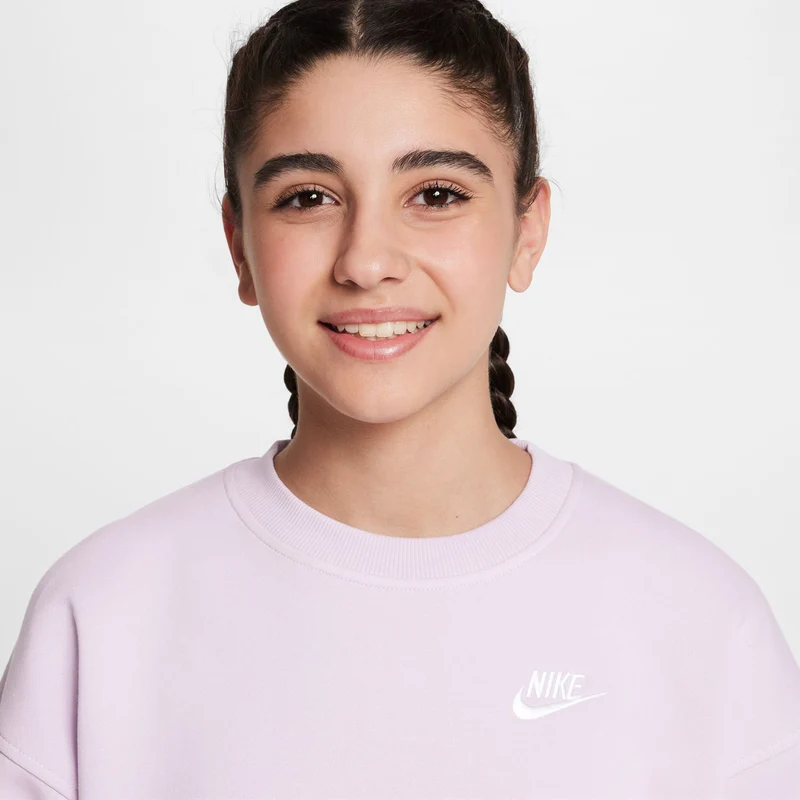 Sportswear Club Fleece Oversized Crew Sweatshirt Mädchen-Flieder