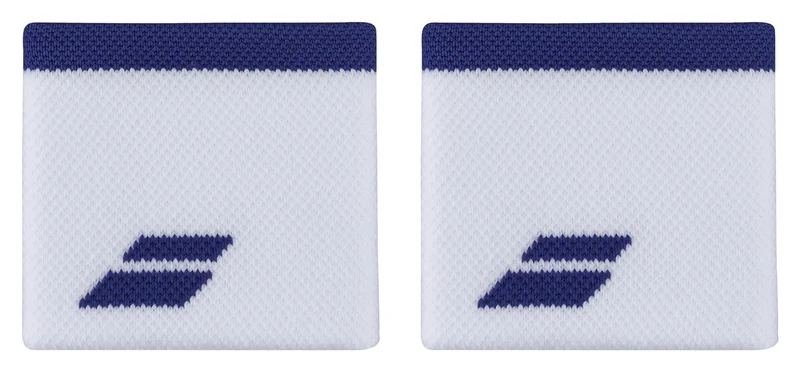 Babolat Logo Padel Wristband - White / Sodalite Blue