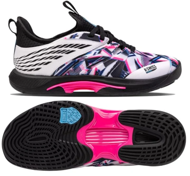 K-Swiss Speedtrac Mens Padel Shoes - White / Black / Neon Pink