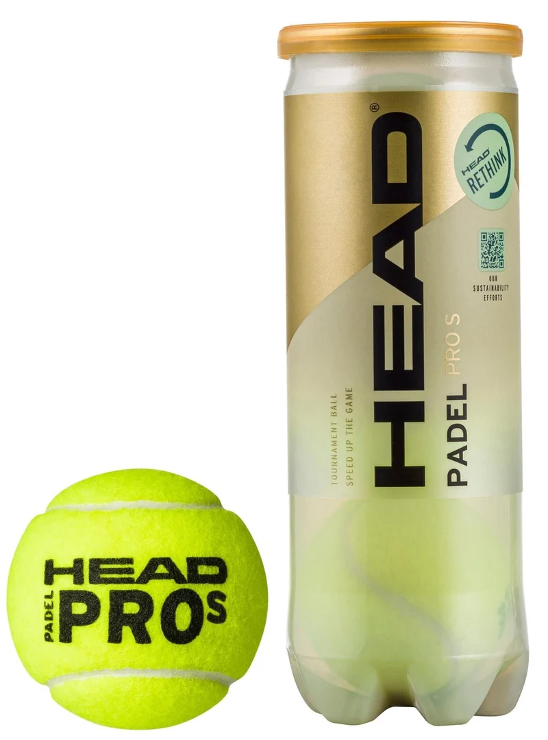 HEAD Padel Pro S Padel Balls - 3 Ball Tube