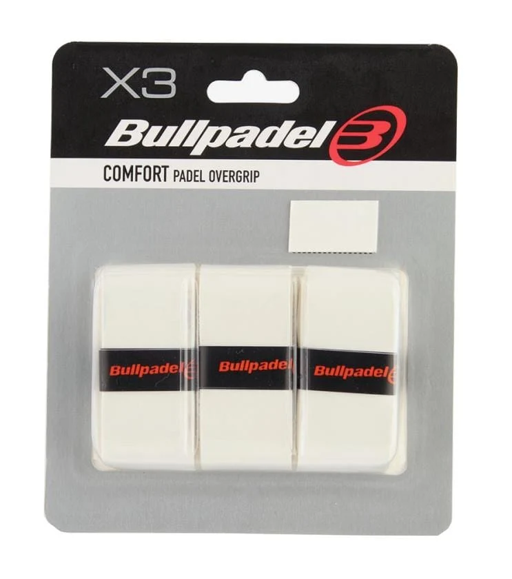 Bullpadel Comfort Padel Overgrips - White (3 Packs)