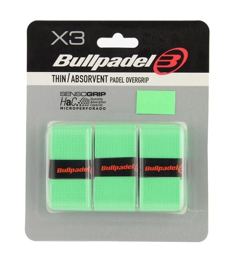 Bullpadel Absorbent Padel Overgrips - Green (3 Pack)
