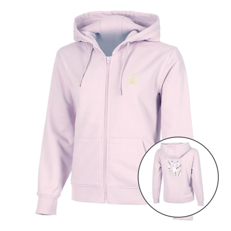 Mind Taped Zip Sweatjacke Damen-Flieder,Neongrün