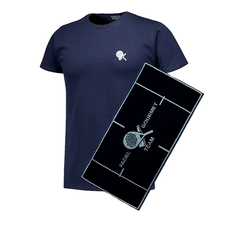 Pack Padel Team Gourmet: Camiseta Gourmet Azul Men + Toalla