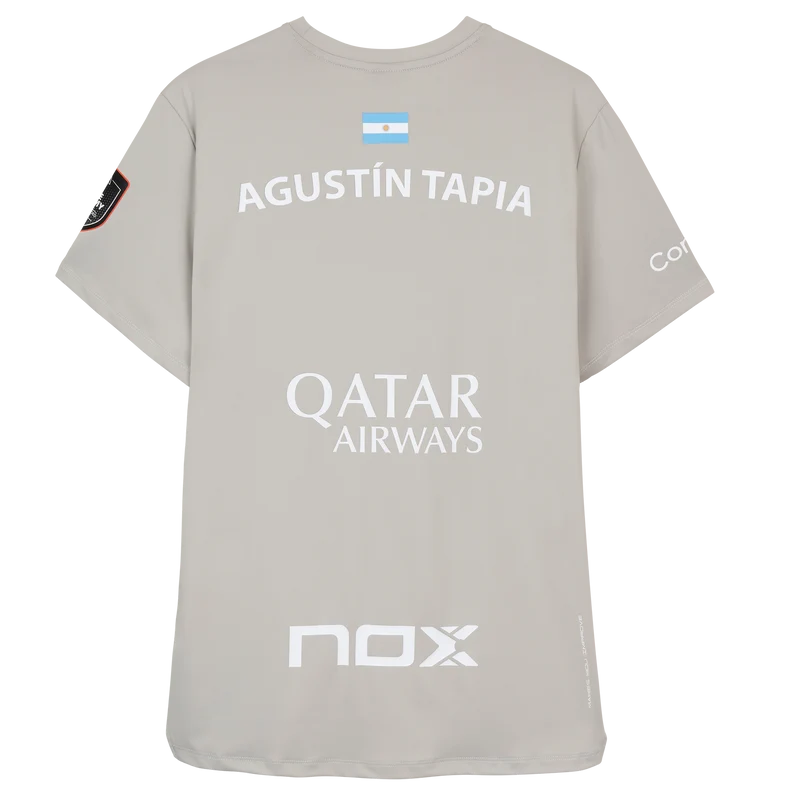 Nox Men's Agustin Tapia AT10 Sponsor T-Shirt Light Grey