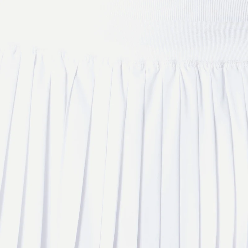 Linen Streak Pleated Rock Damen - weiß, türkis