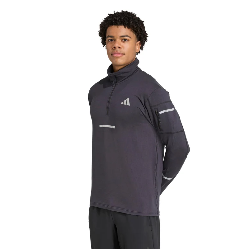 adi365 Warm Half-Zip Laufshirt Herren-schwarz