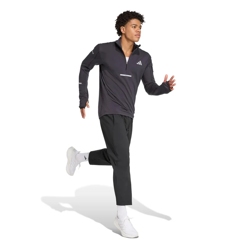 adi365 Warm Half-Zip Laufshirt Herren-schwarz