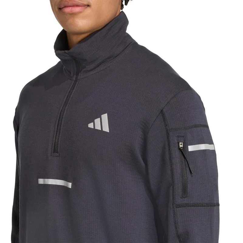 adi365 Warm Half-Zip Laufshirt Herren-schwarz