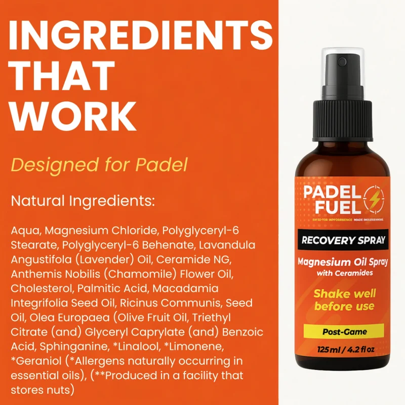 Padel Fuel Magnesium Recovery Oil Spray 125ml