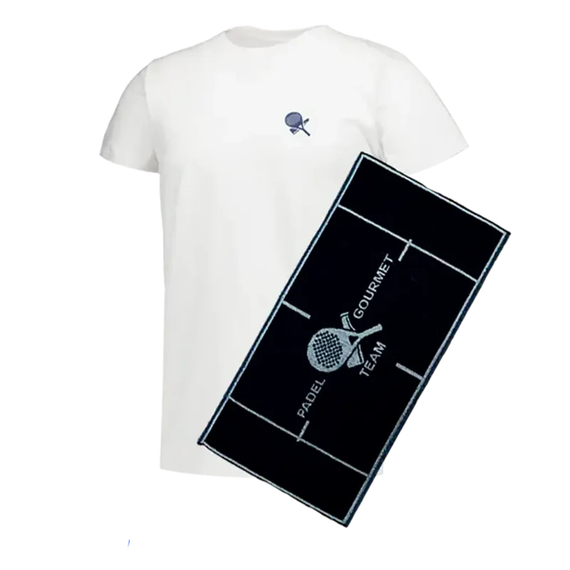 Pack Padel Team Gourmet: Camiseta Gourmet Blanca Men + Toalla