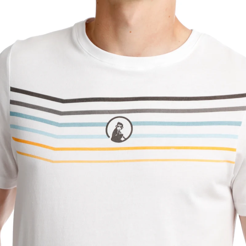 Endlessly Trainings Stripe T-Shirt Herren-Weiß,Mehrfarbig