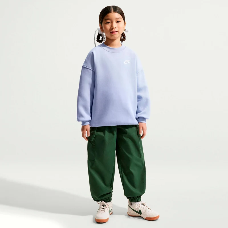 Sportswear Club Fleece Oversized Crew Sweatshirt Kinder-blaugrau