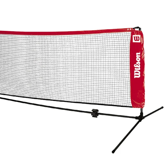 EZ Tennisnetz 6,10m-Schwarz,Rot