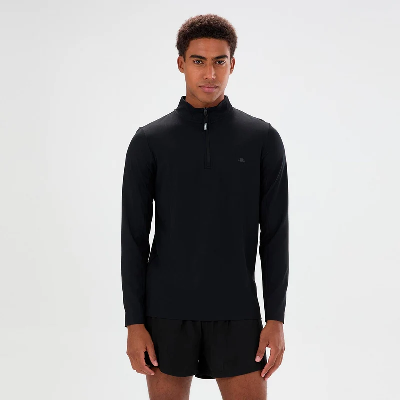 Edmond 1/4 Zip Longsleeve Herren - schwarz