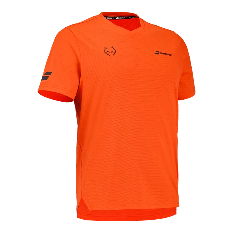 Camiseta Babolat Crew Neck Tee Red Orange 2026 J. Lebrón
