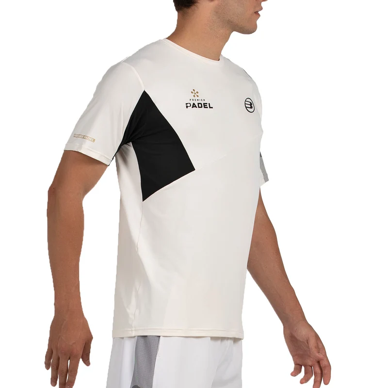 Bullpadel Men's Pocate Premier Padel T-Shirt Ecru