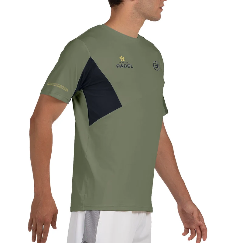 Bullpadel Men's Pocate Premier Padel T-Shirt Khaki
