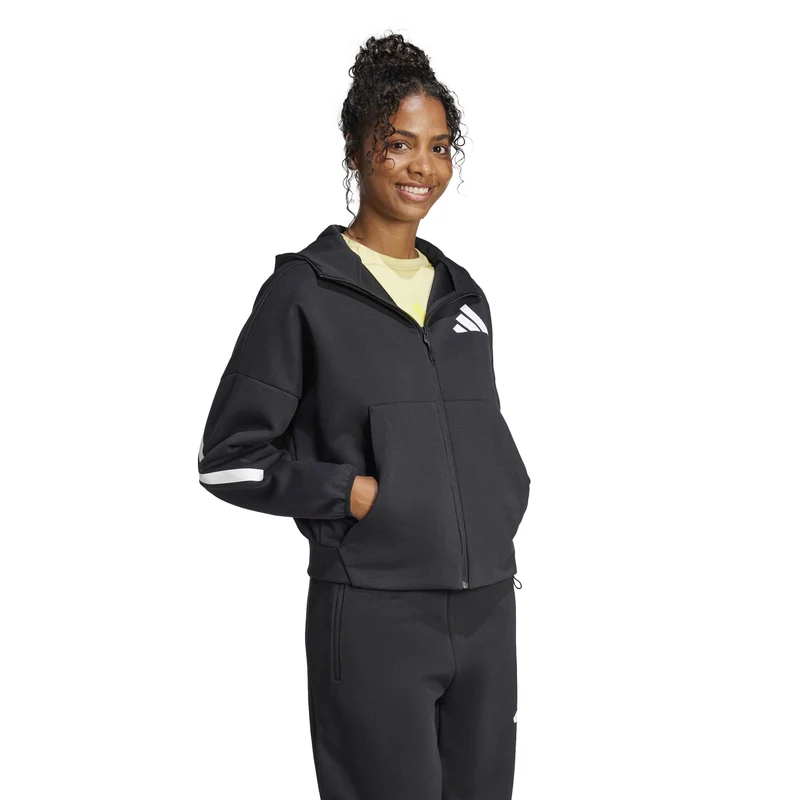 Trainingsjacke Damen-Schwarz,Weiß