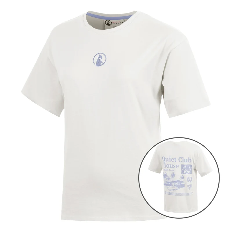 Club House Boyfriend T-Shirt Damen - creme