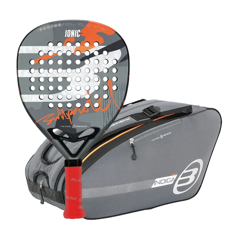 Pala BULLPADEL IONIC Power 2025 JAVI LEAL + Paletero BULLPADEL BPP-24015 TOUR Gris Oscuro 2024