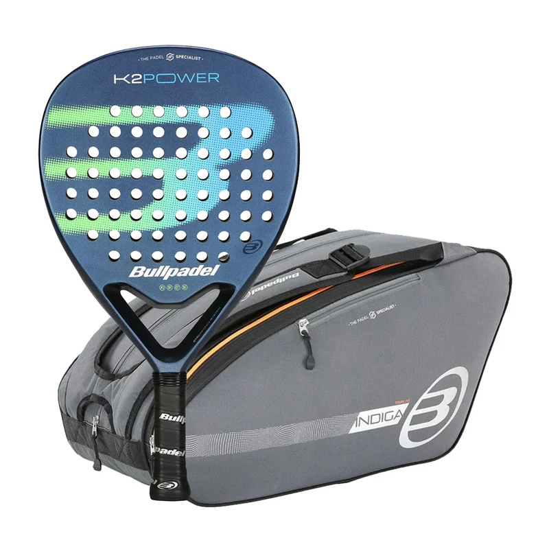 Pala BULLPADEL K2 POWER 2025 + Paletero BULLPADEL BPP-24015 TOUR Gris Oscuro 2024