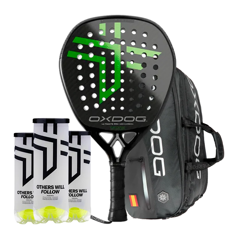 Pack Pala Oxdog Ultimate Pro 2025 + Paletero Oxdog FEP hyper pro thermo padel bag + 3 Botes de pelotas Oxdog BOOST